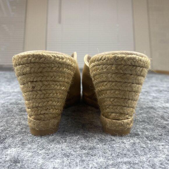 Eric Michaels Shoe Women Beige Collette Slip On Comfort Wedge Heels Mules Clogs - Picture 5 of 7